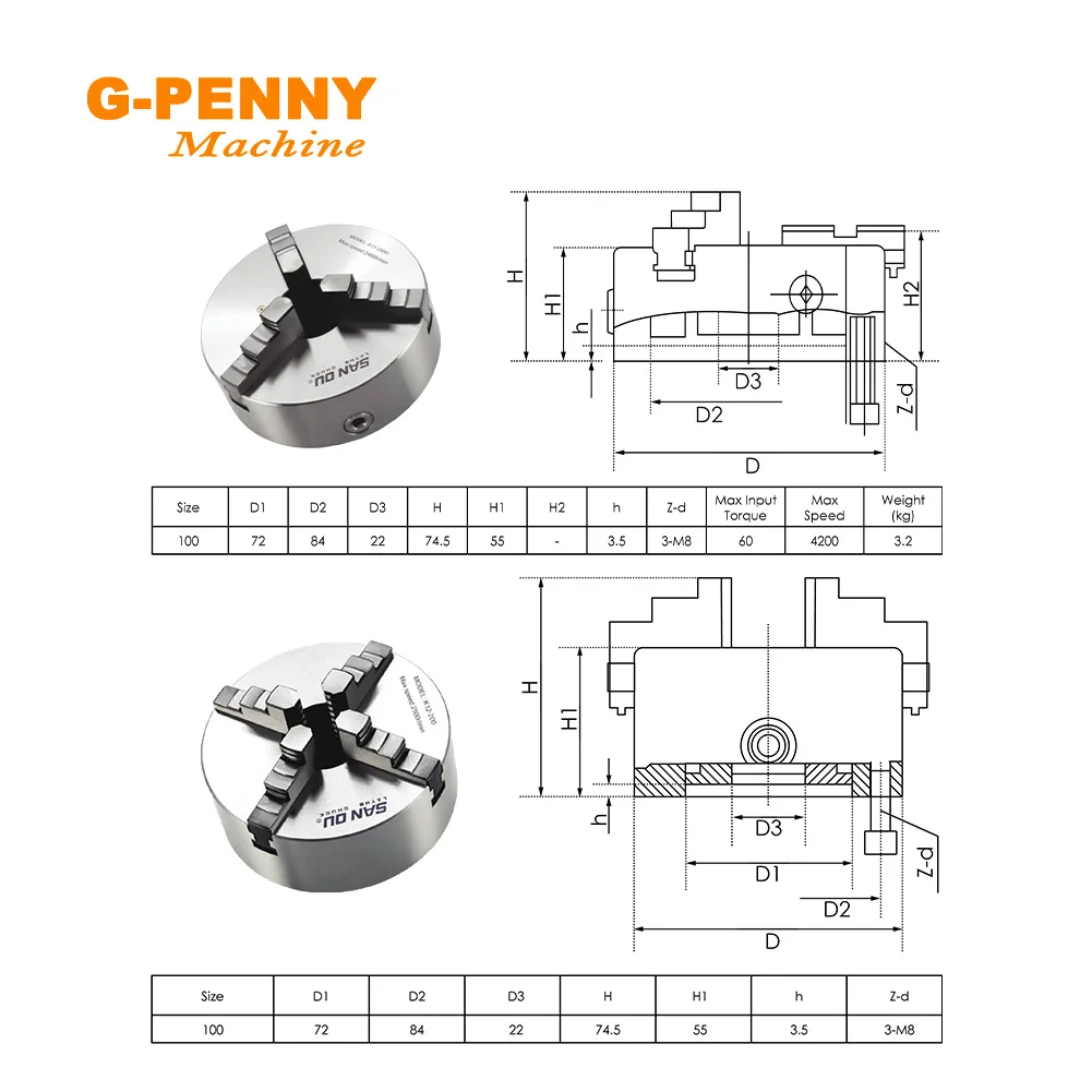 Imagem -05 - Eixo 4jaw 100 mm Cnc Dividindo Cabeça Rotação Eixo um Eixo Nema23 57x76 mm Stepper Motor para Mini Máquina de Gravador Cnc °