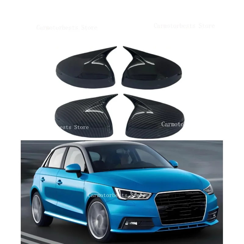 Car  Rearview Side Mirror Cover Fit For Audi A1 2011 2012 2013 2014 2015 2016-2018  Wing Cap Rear View Case Trim Carbon Fiber