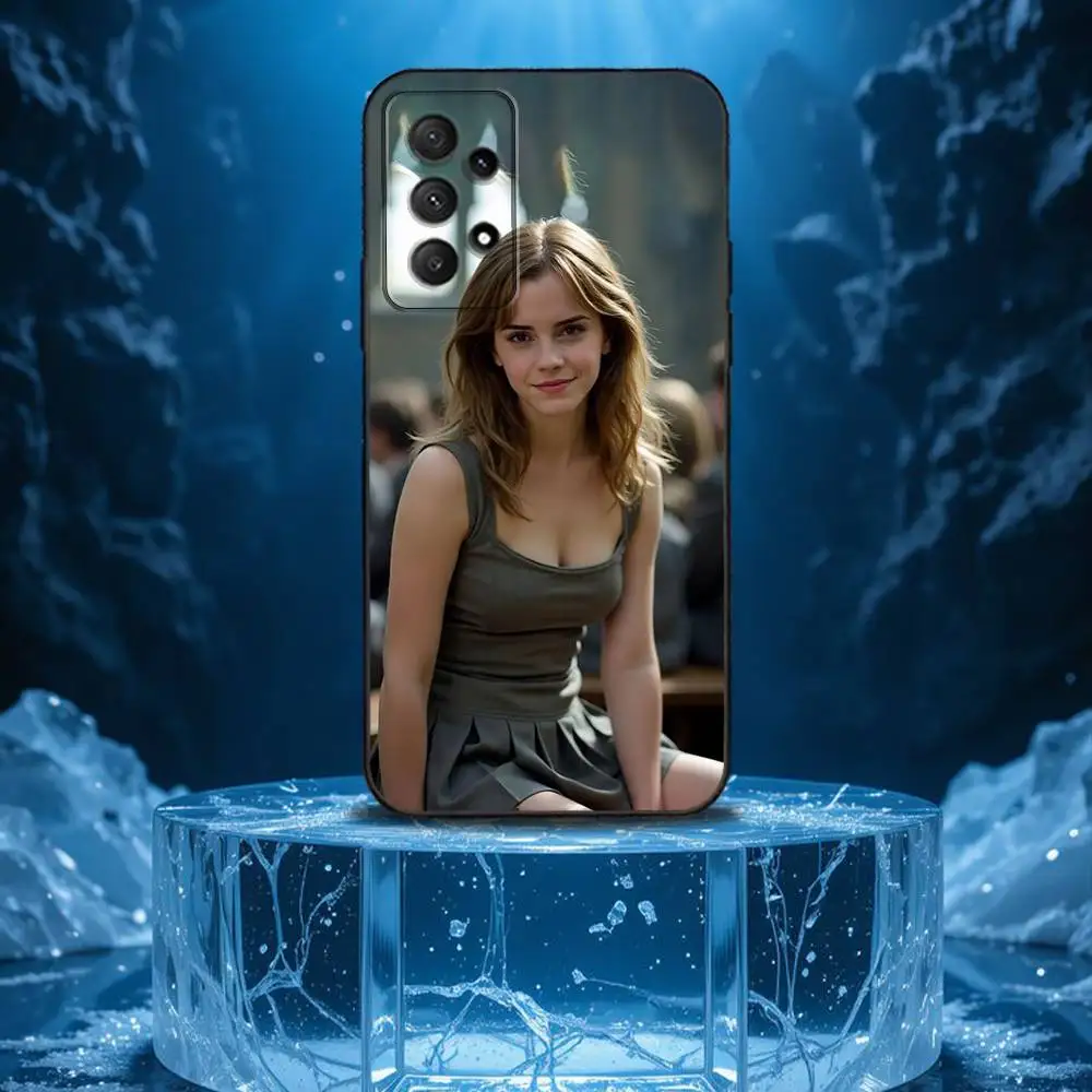 حافظة هاتف A-مثلة Emma W-Watson لهاتف سامسونج جالاكسي A13، A21s، A22، A31، A32، A52، A53، A71، A80، غلاف أسود ناعم