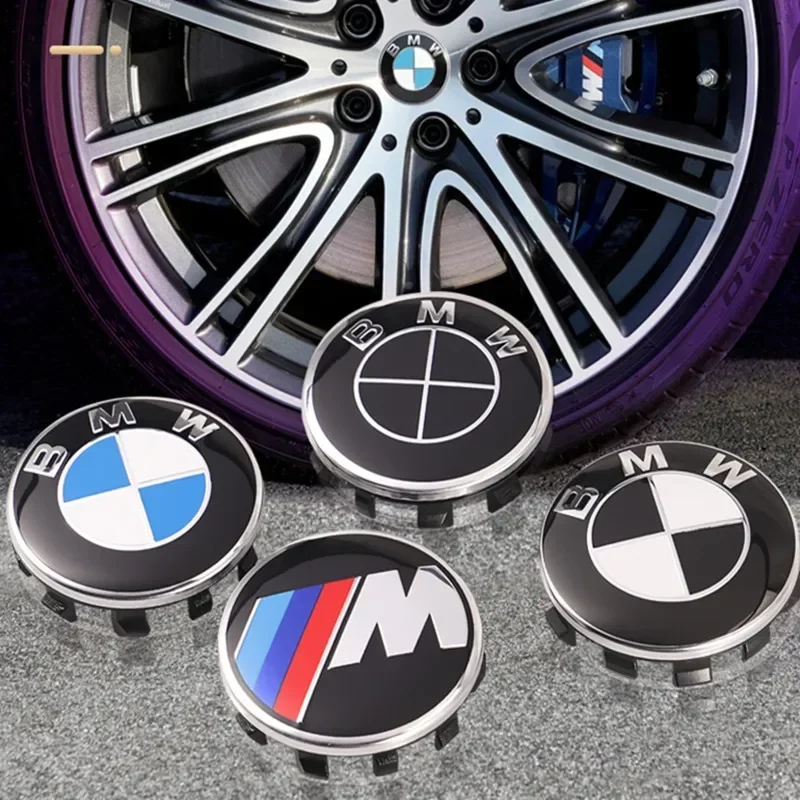 Эмблема на капот для BMW, гоночный логотип в черно-белом цвете, 81 мм + задний значок 74 мм + накладка на ступицу колеса 68 мм + наклейка на руль 56 мм, 46 мм.