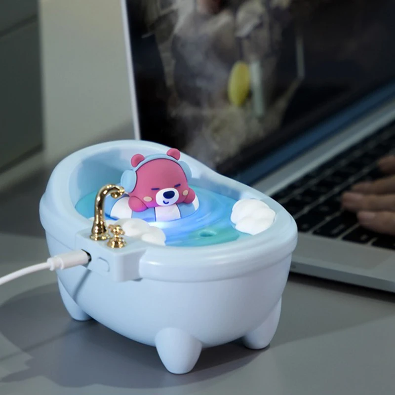 لطيف حوض الاستحمام المرطب سبعة ألوان الضوء المحيط التفتيت المحمولة المرطب سيارة مرطب سطح المكتب رذاذ المرطب