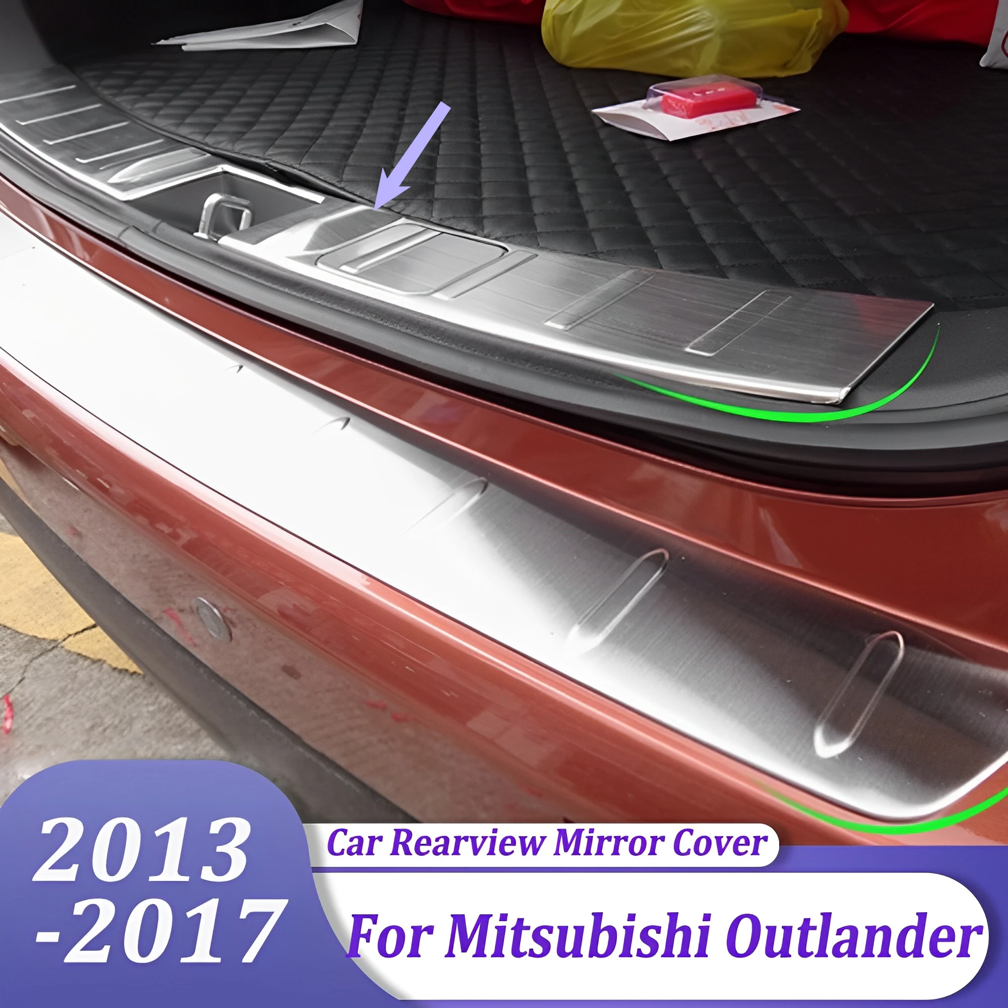 

Задний внутренний бампер из нержавеющей стали, накладка на порог, накладка на порог для Mitsubishi Outlander 2013 2014 2015 2016 2017