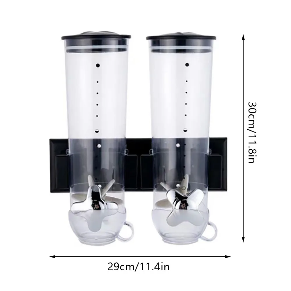

Wall-Mount Dual Control Food Storage Dispenser Coffee Bean Candy Rice Dispenser