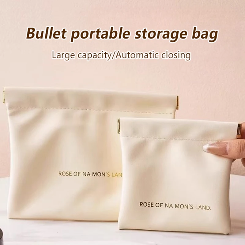 

Fashion PU Leather Simple Mini Cosmetic Organizer Bag Ladies Square Cosmetic Bag Portable Key Miscellaneous Storage Bag