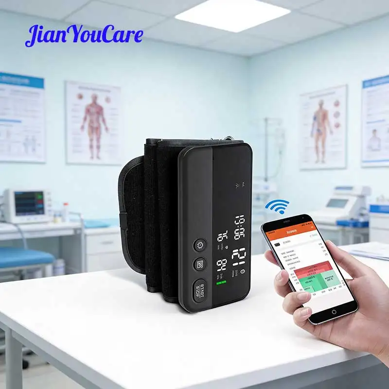 jyoucare-アッパー-bluetooth-血圧計-led-ディスプレイ充電式リチウム電池電子心拍数血圧計