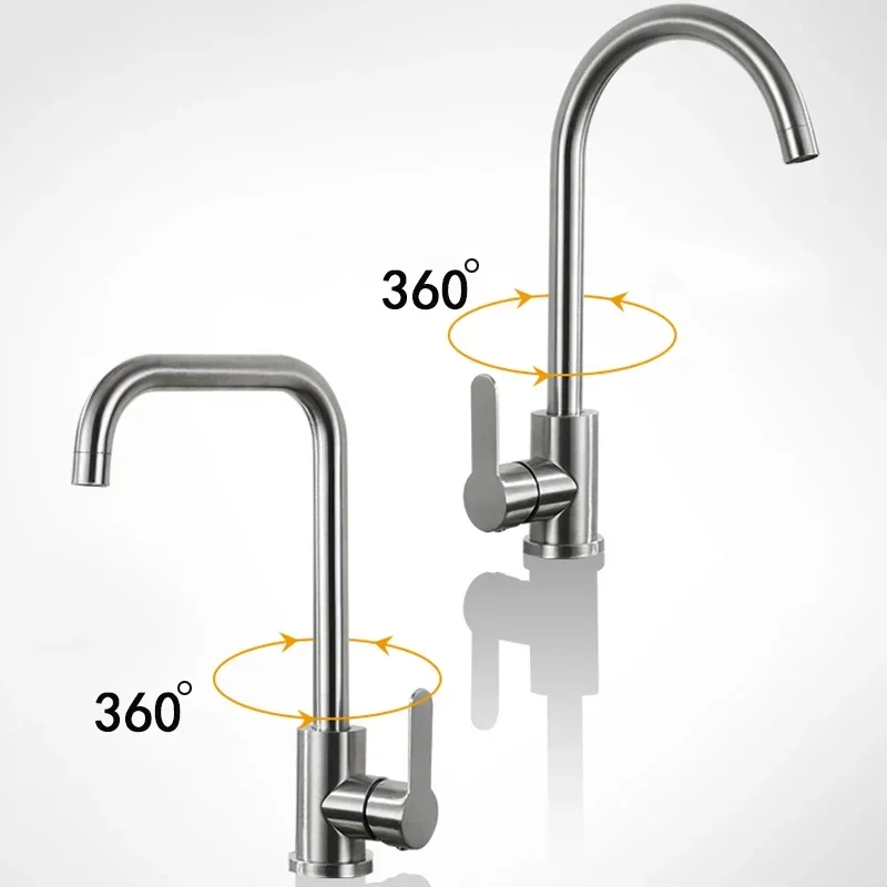 YYHC-Countertop Installation Stainless Steel Plating Brushed Rotatable Sink Kitchen Faucet