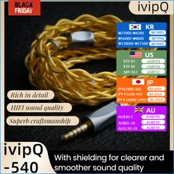 ivipQ-540 HIFI Earphones/Headphone Upgrade Cable 3.5mm/4.4mm Balanced 3.5 Stereo Jack  0.78 2PIN/MMCX/N5005 for AKG  HIFIMAN