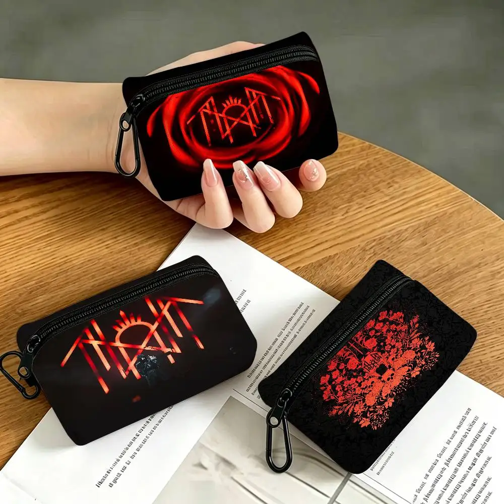 S-Sleep T-Token Band Portable Oxford Cloth Coin Purse Alloy Carabiner Hook Small Zipper Pouch For Backpack Belt Daily