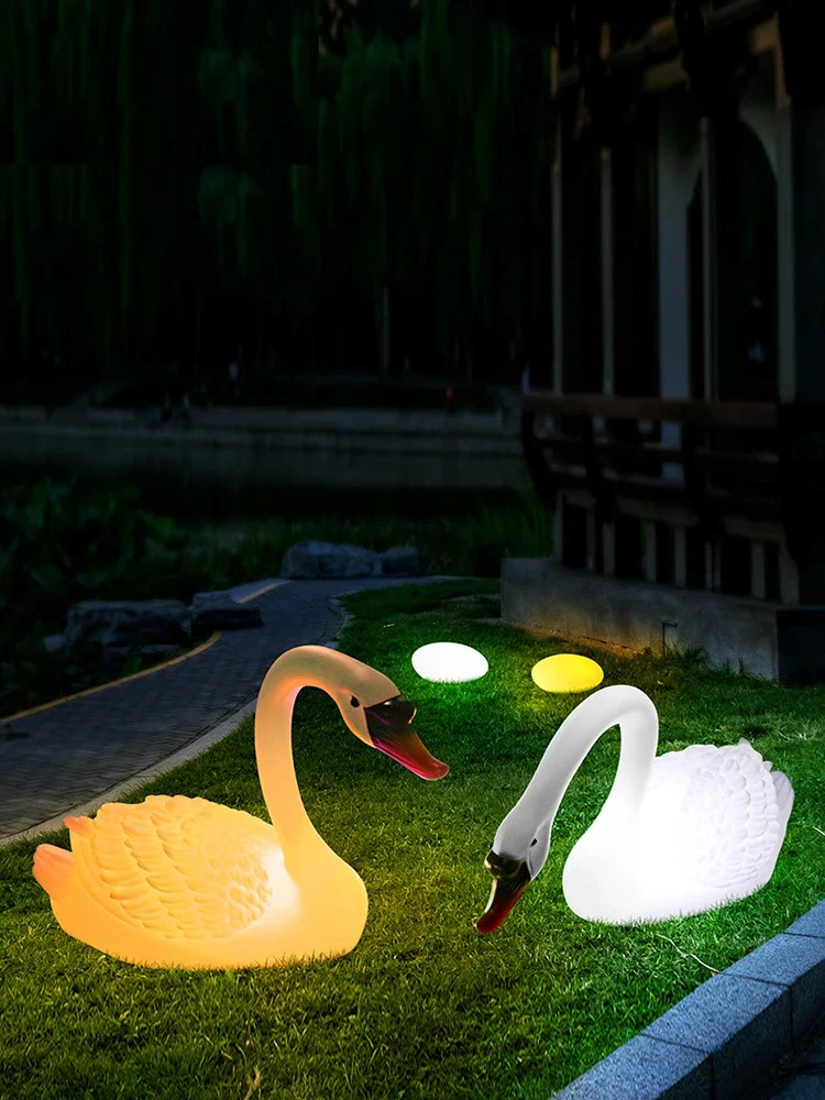 

Swan landscape light animal modeling solar outdoor waterproof creative luminous park garden lawn decoration