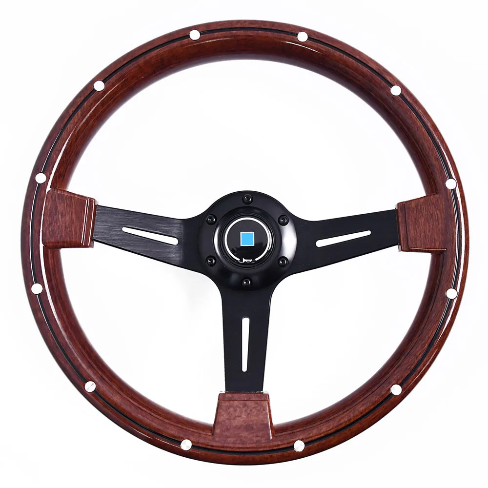 

350mm 14 Inch Retro Copy Wood Racing Steering Wheel 6 Bolt Abs Aluminum Alloy Car Universal Steering Wheel with Wooden Grain