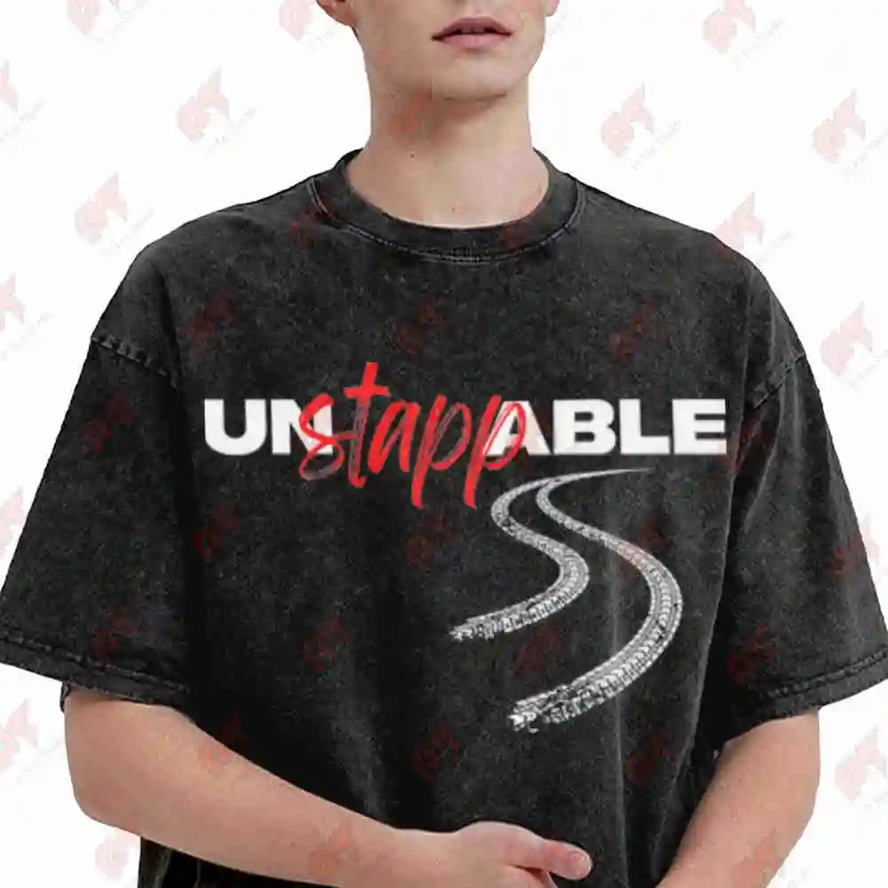 Un Stapp Able Max Fan Racing Resilience Vintage Washed Tee Pure Cotton T-Shirt