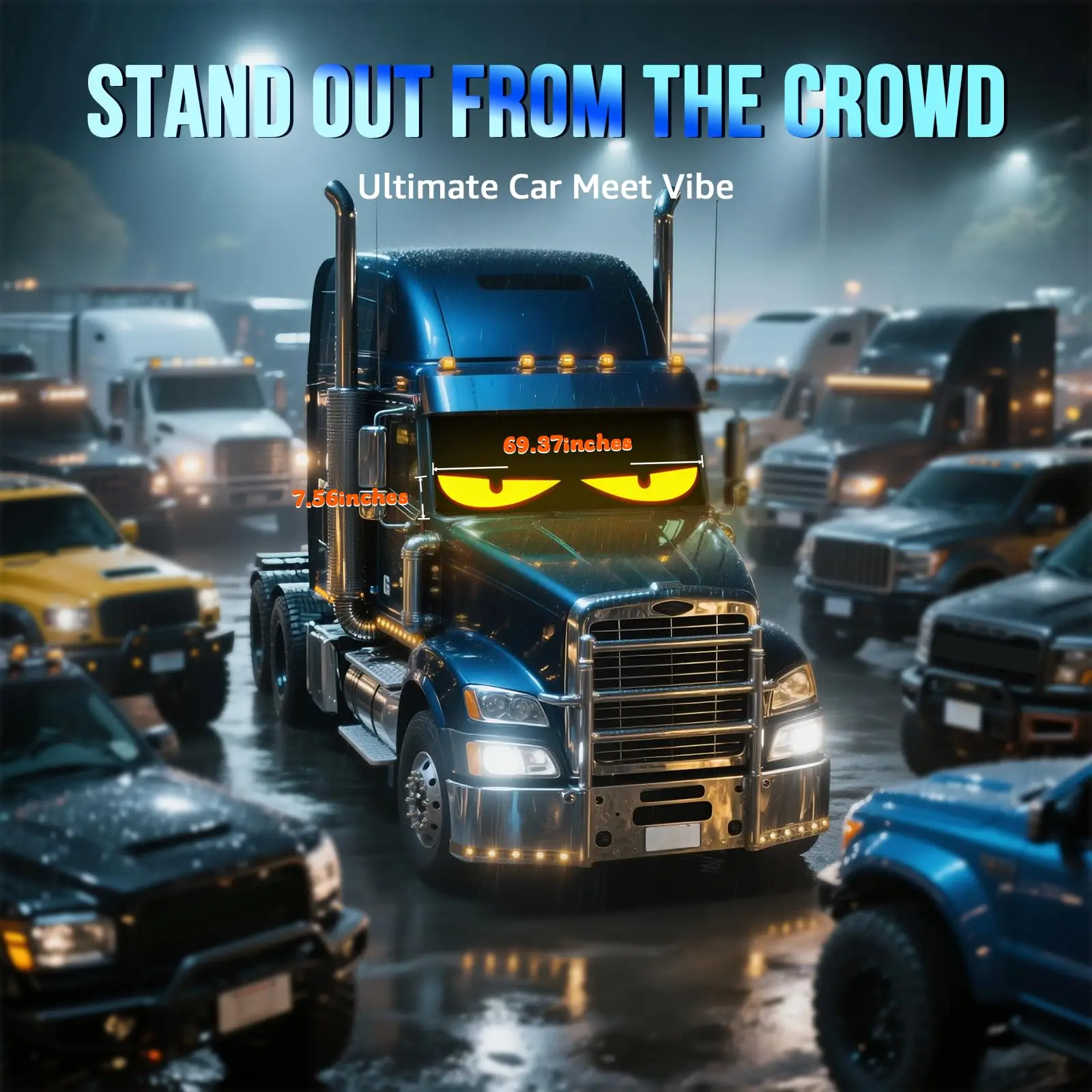 2PCS Devil Eyes Light Car Windshield Flexible LED Display Programmable Pixel Screen APP Control Remote RGB Dynamic Big Eye Light - Image 6