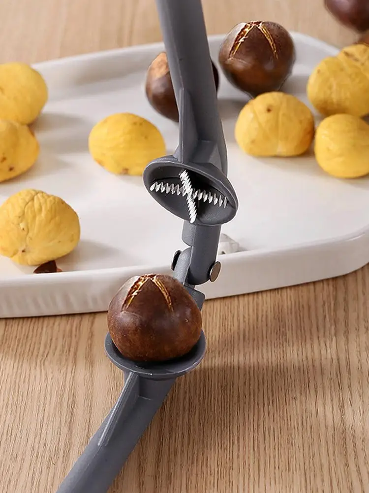 Chestnut Clip Nutcracker Opener Quick Clip Nuts Peeler Shelling Walnut Cracker Sheller Plastic Accessories Kitchen Tools