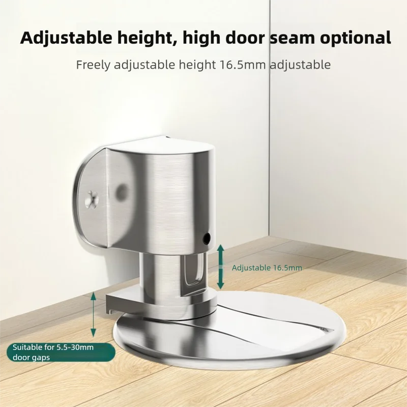 

Adjustable Alloy Door Suction Cup with Strong Magnetic Silent Anti-Collision No-Punch Installation for Home Use