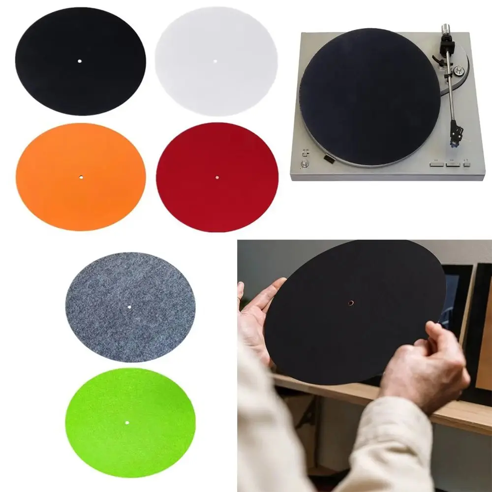 Audiophile 3mm Thick Felt Turntable Platter Mat Phonograph Vnyl Record Pad Anti-Static LP Slip Mat for LP Vinyl Record Players