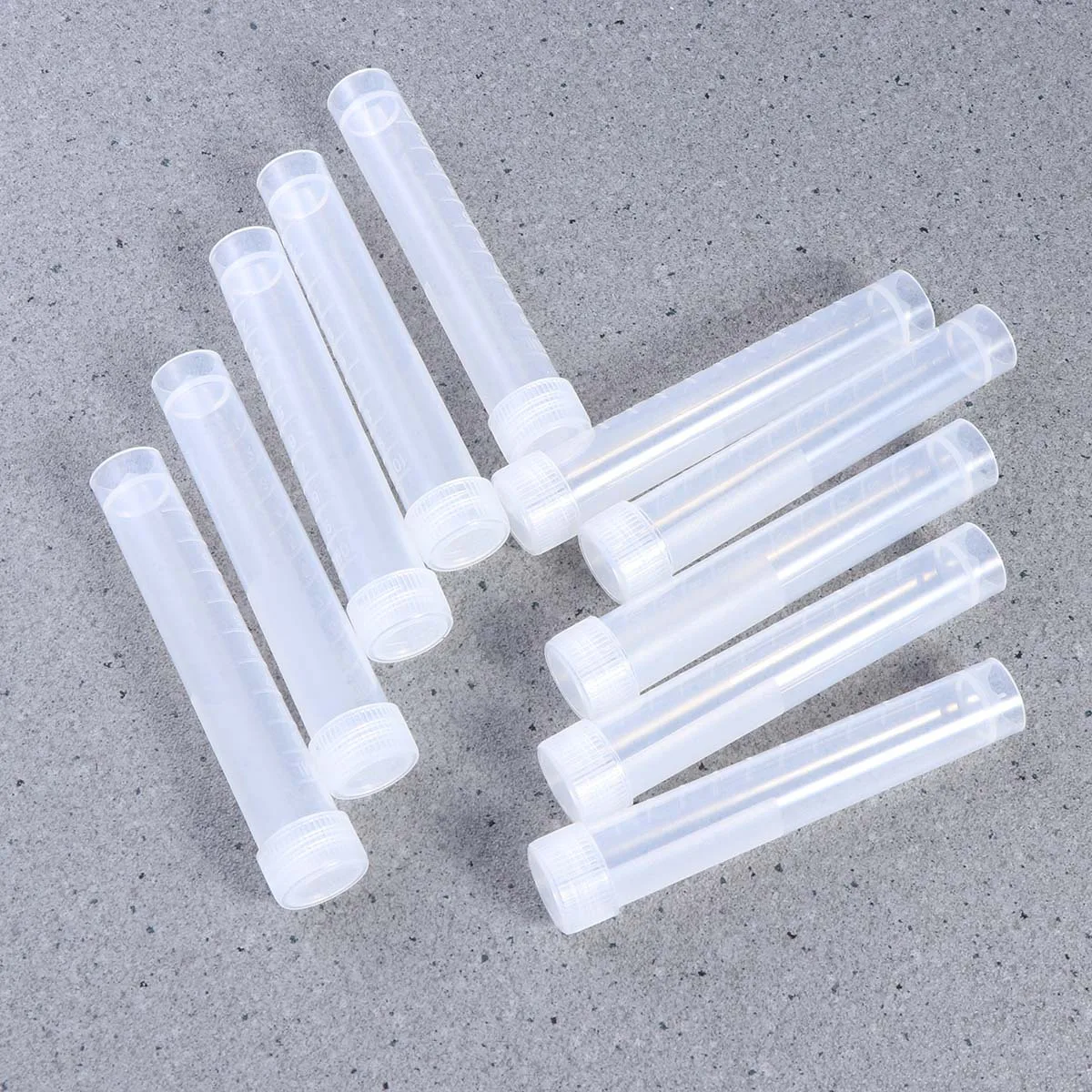 20Pcs Test Tubes Plastic Screw Cap 10Ml Scale for Scientific Research Hospital School Epidemic Prevention