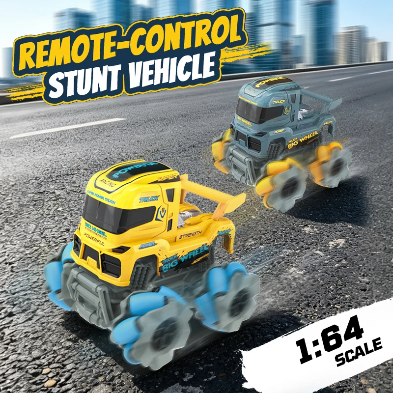 1/64 Remote Control Car Flatbed Large Wheel Special Stunt Drift Truck Desktop RC Electric Machine Toys for Boys Birthday Gifts