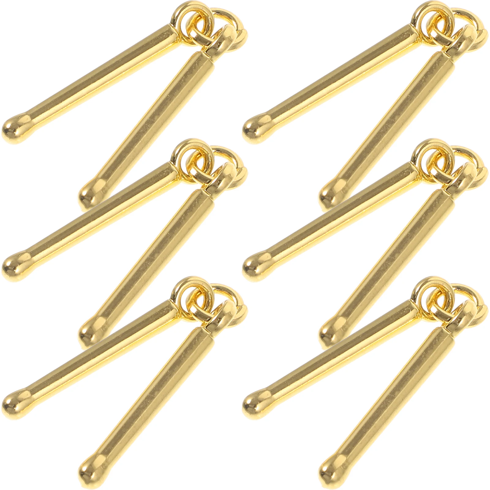 

6pcs Drum Stick Pendant Ornaments Zinc Alloy Charms Jewelry Making Supplies Necklace Bracelet DIY Materials Craft Accessories