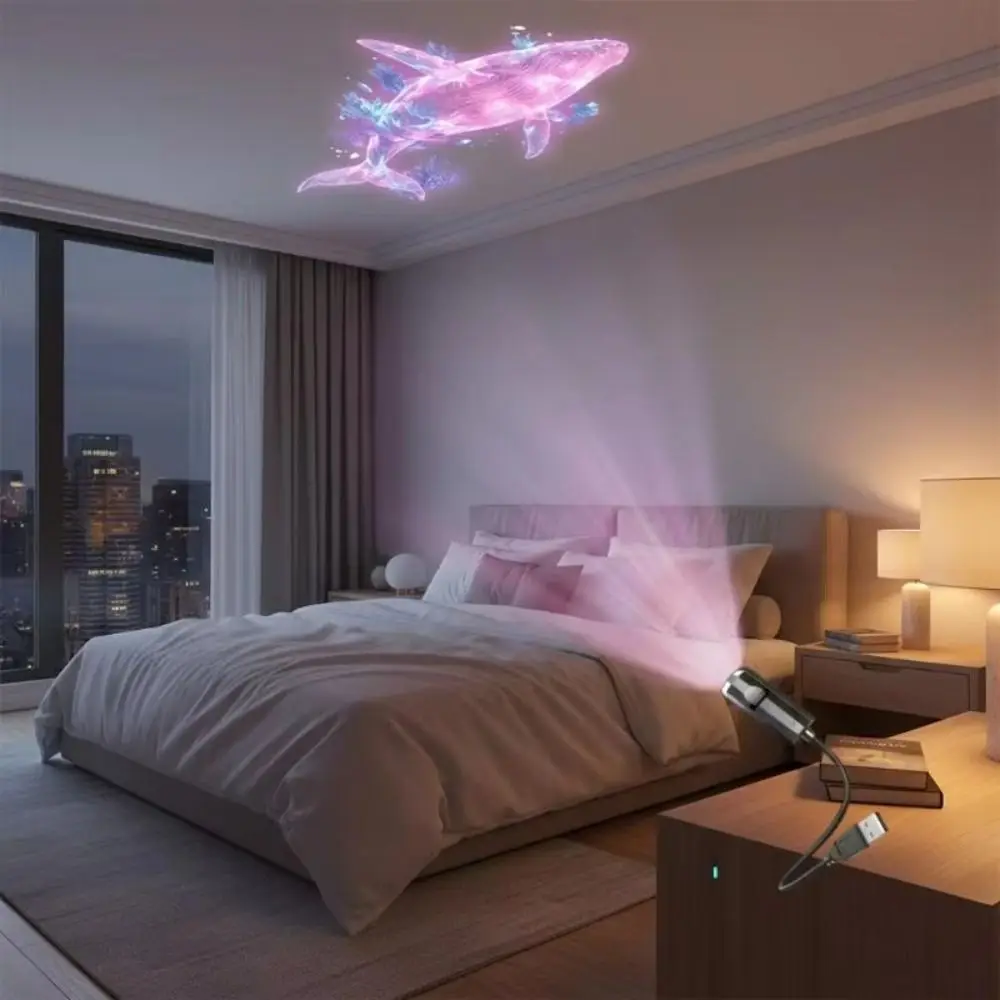 Adjustable Patterns Butterfly Projection Lights Portable Design 360° Rotating Ocean Projection Lamp Butterfly USB Powered