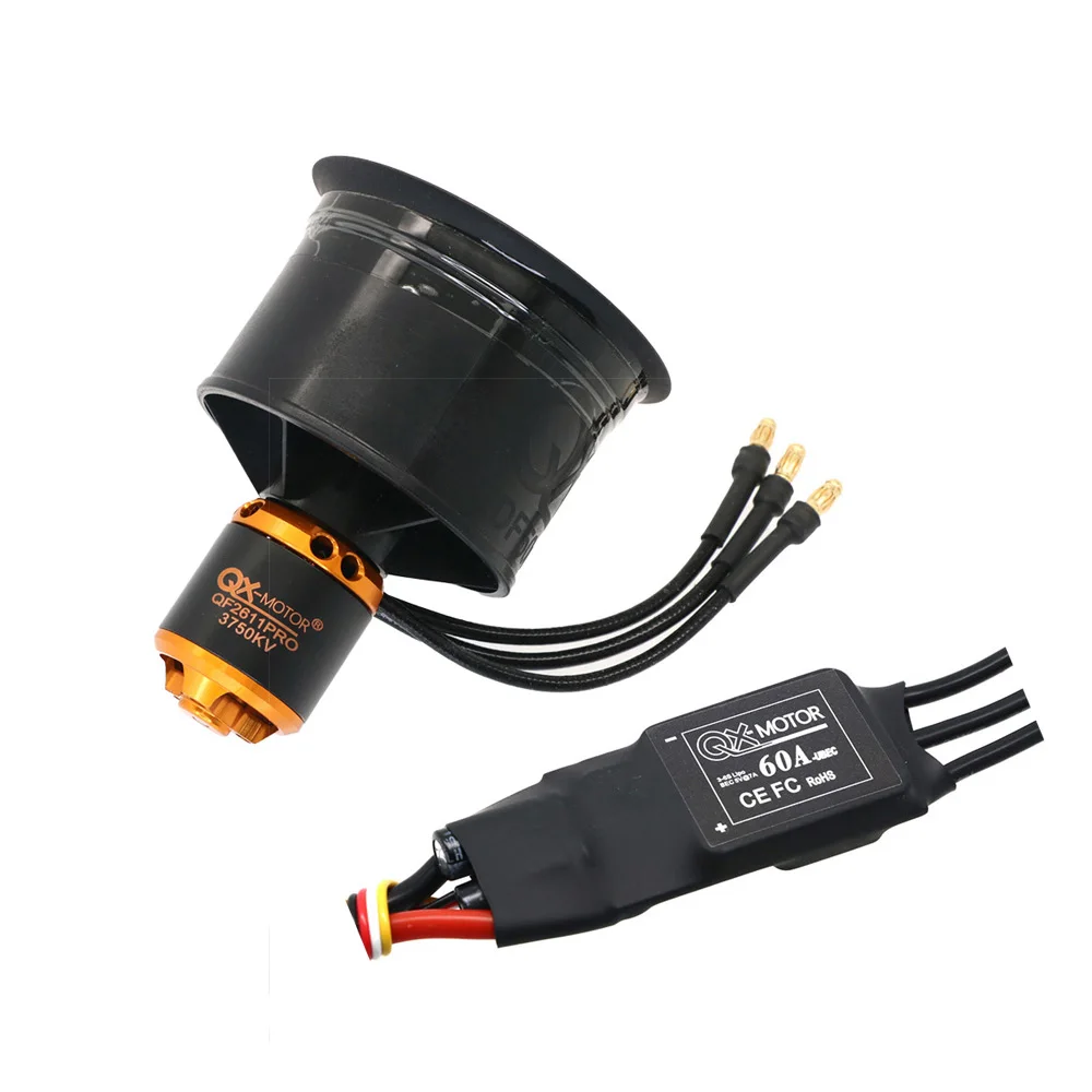 

QX-MOTOR 50mm EDF 12 Blades Ducted Fan QF2611PRO 3100KV 3750KV Brushless Motor 60A ESC 3-6S for Remote Control fixed-wing aircra