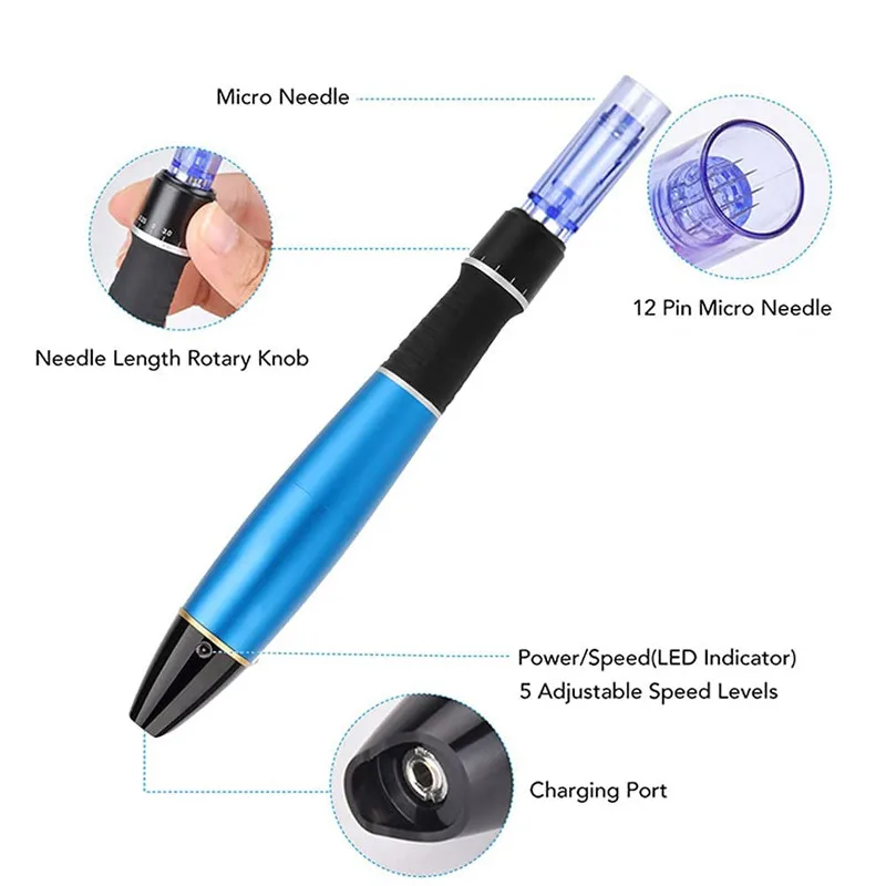 Dr Pen Ultima A1 Wireless Derma Pen with 12Pcs Cartidges Kit Microneedling Pen Auto Micro Needles Mesotherapy Skin Care Device