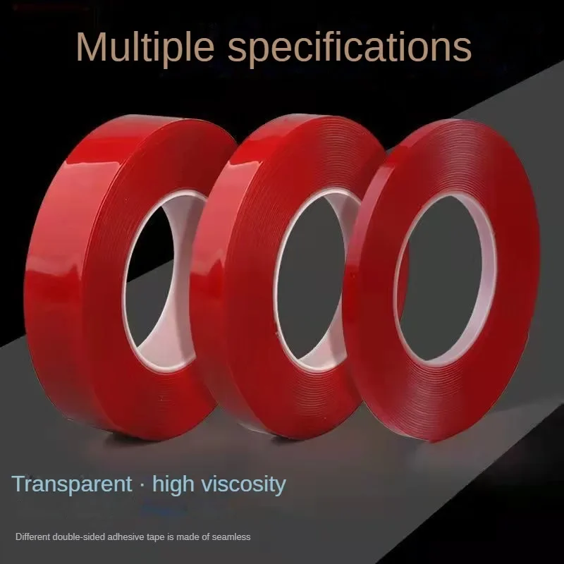 Acrylic Double-sided Tape Glass Wall Fixed High-temperature Resistant Waterproof Transparent Red Film Tape for Vehicles