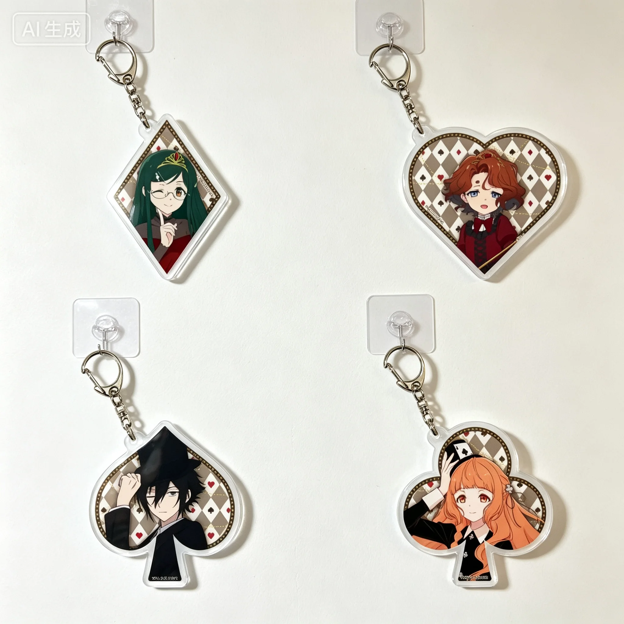 Anime Agents of the Four Seasons Hanagami Hinagiku Poker Card Themed Clothing Acrylic Pendant Keychains Bag Decorations