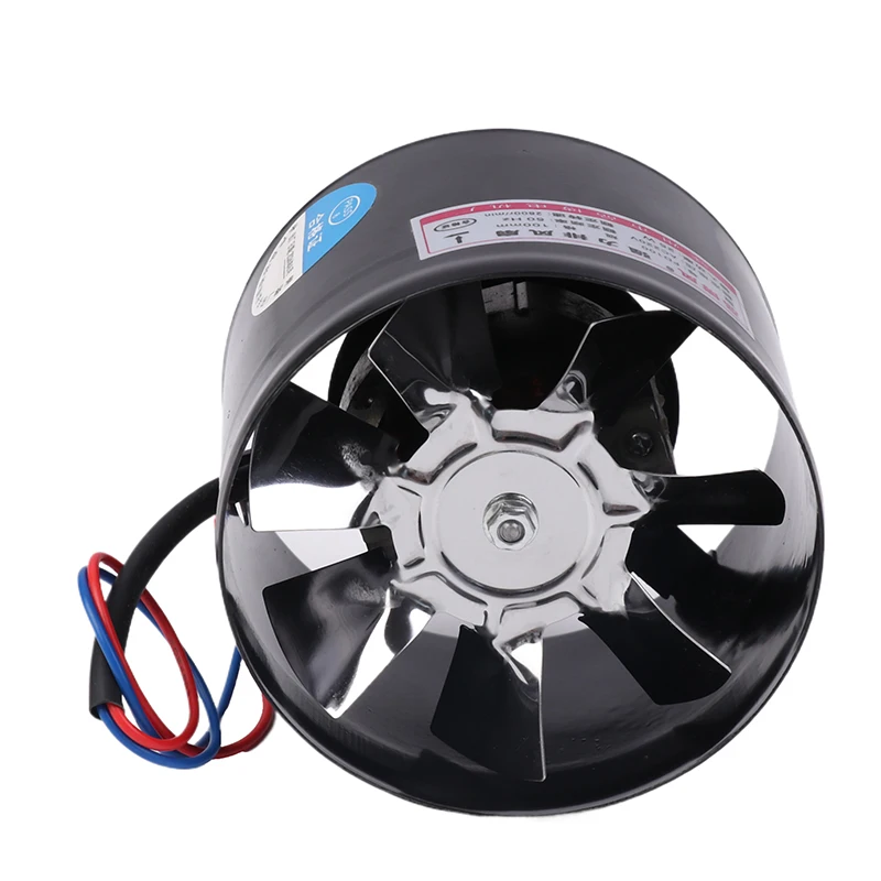 Kipas angin Ventilator 4 inci untuk dapur, rumah, logam pipa ventilasi, kipas buang Mini, ekstraktor dinding Toilet kamar mandi, Kipas Saluran