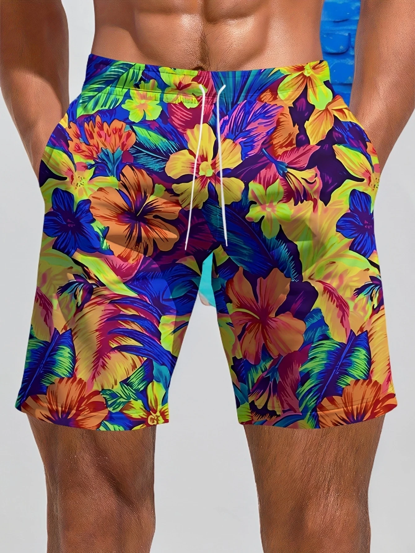 

3D Printed Vibrant Street Shorts Abstract Design Tropical Plant Pattern Suitable for Party Casual Beach Shorts Party Shorts