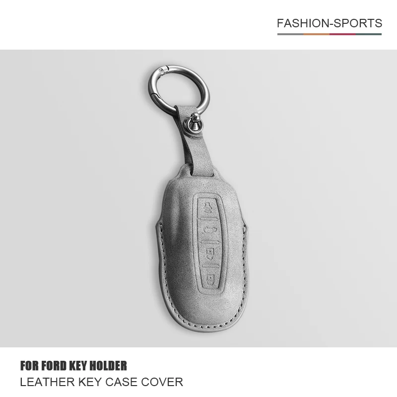 

Car Smart Remote Key Cover Case Bag Holder For Ford Territory EV Leather Protector Shell Fob Keychain Key Decoration Accessories