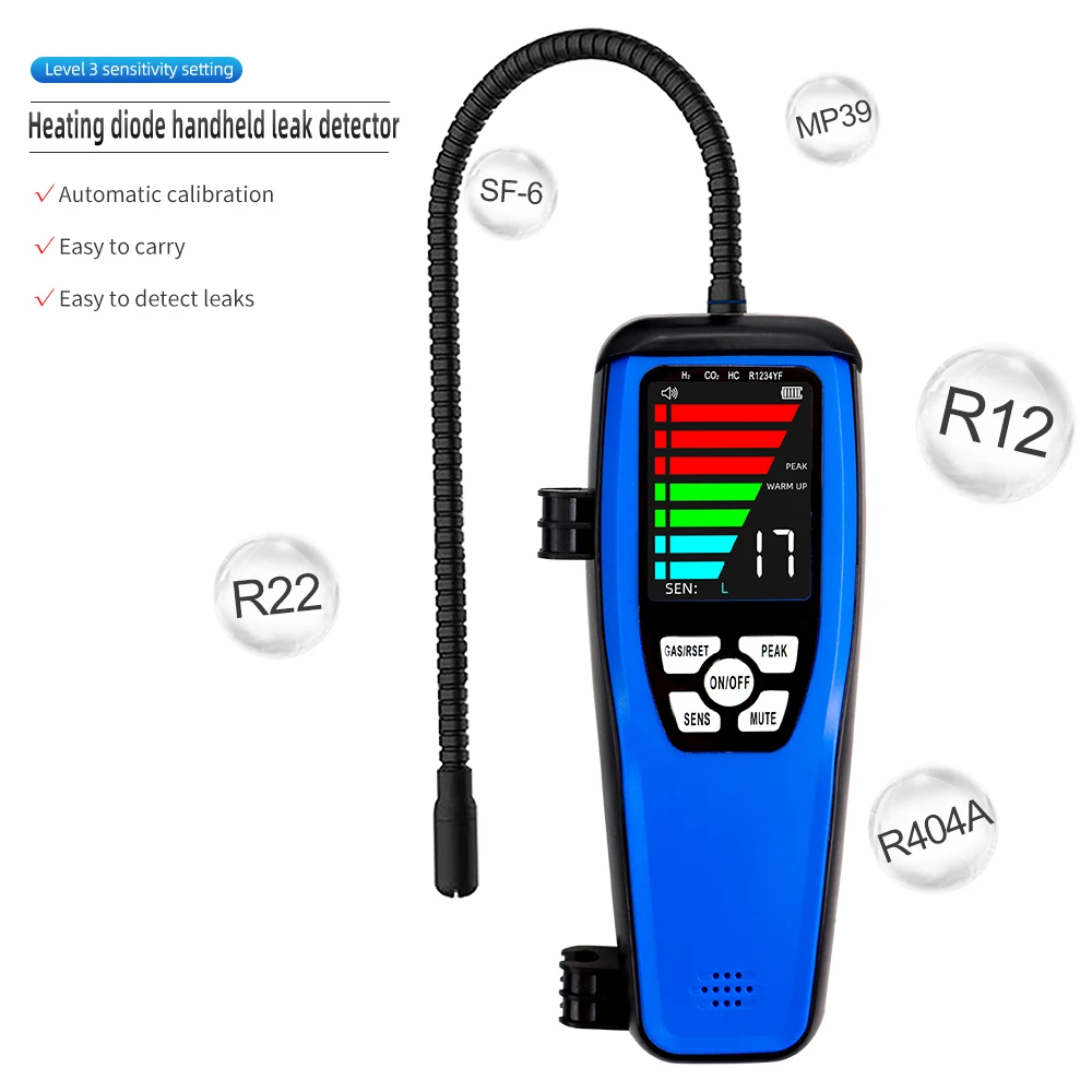 LD200 LD600 Halogen Gas Combustible Gas Leak Detector Refrigeration Gas Combustible Gas Leakage Analyzer 0-100% LEL With Alarm image 3