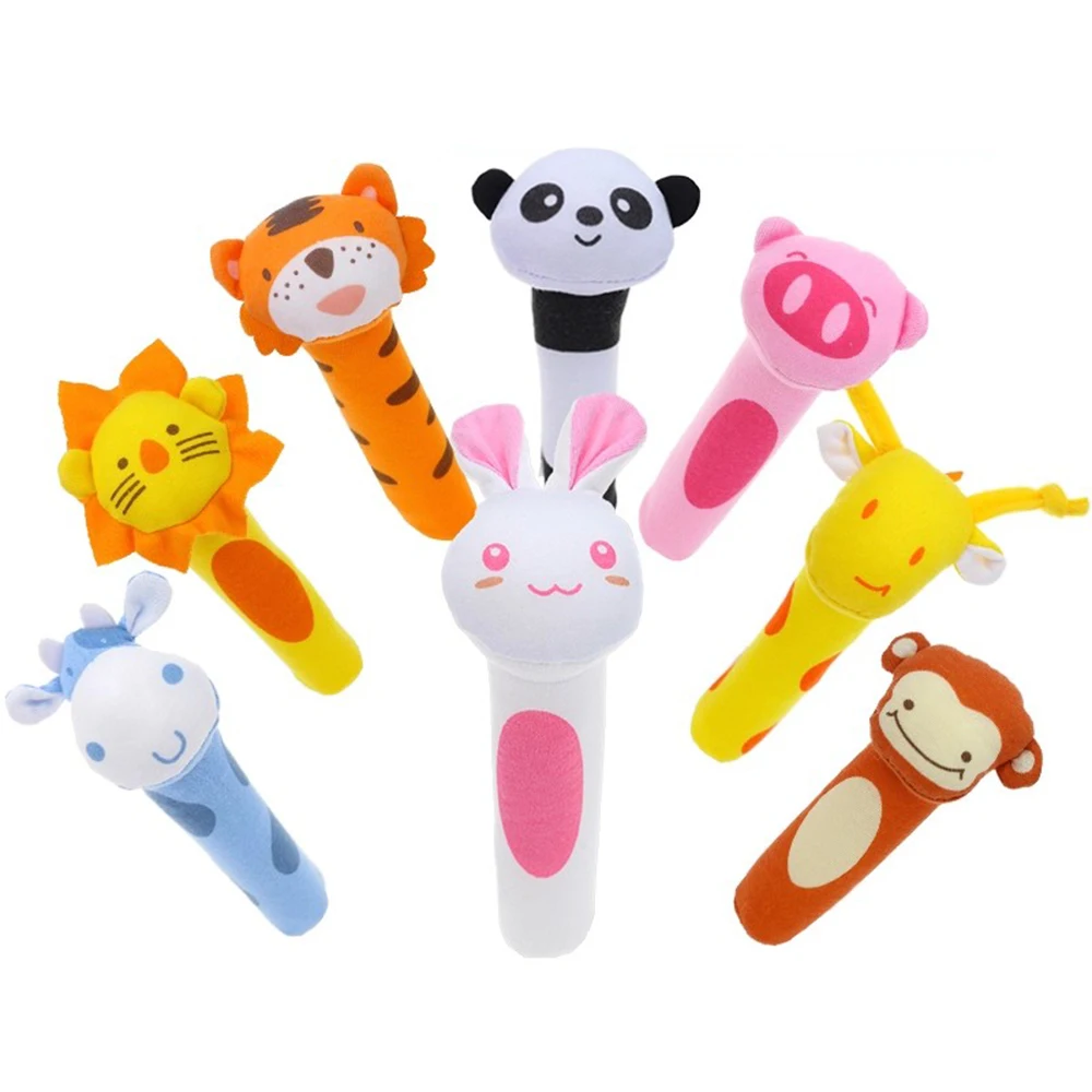 Sonajero suave para bebé, cochecito de cama para cuna infantil, juguetes educativos colgantes móviles, agarre de mano para desarrollo del cerebro, lindos juguetes de animales de peluche