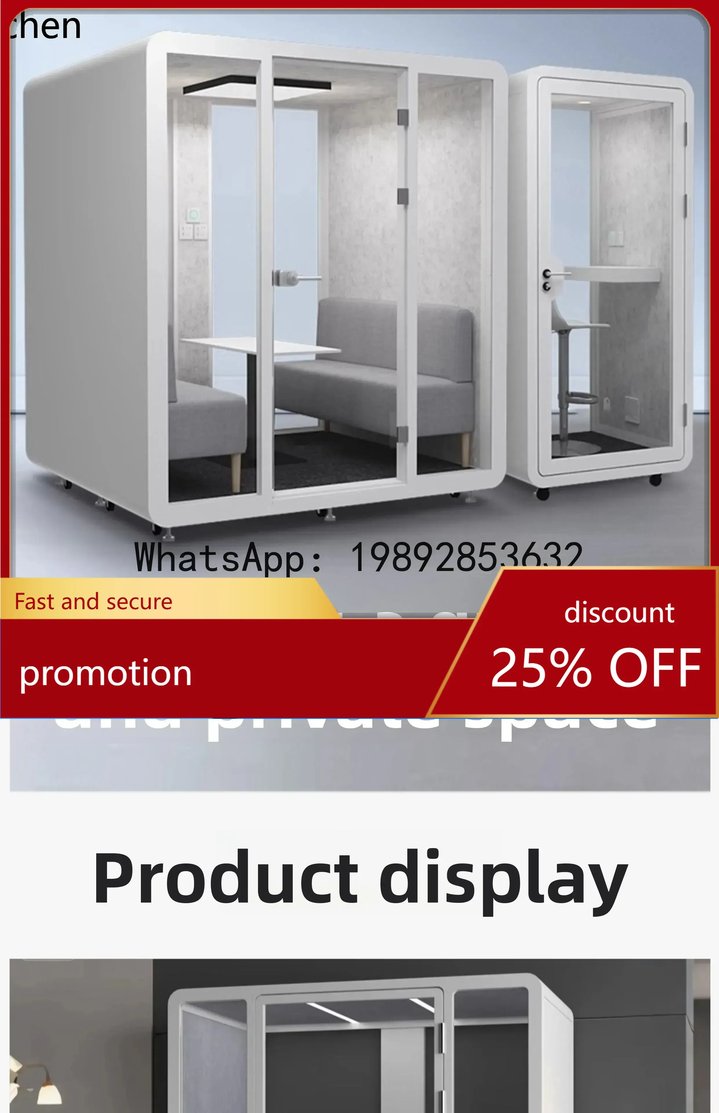 

YFY Soundproof Room Office Silent Live Streaming Room Indoor Recording Studio Mobile Conference Cabin