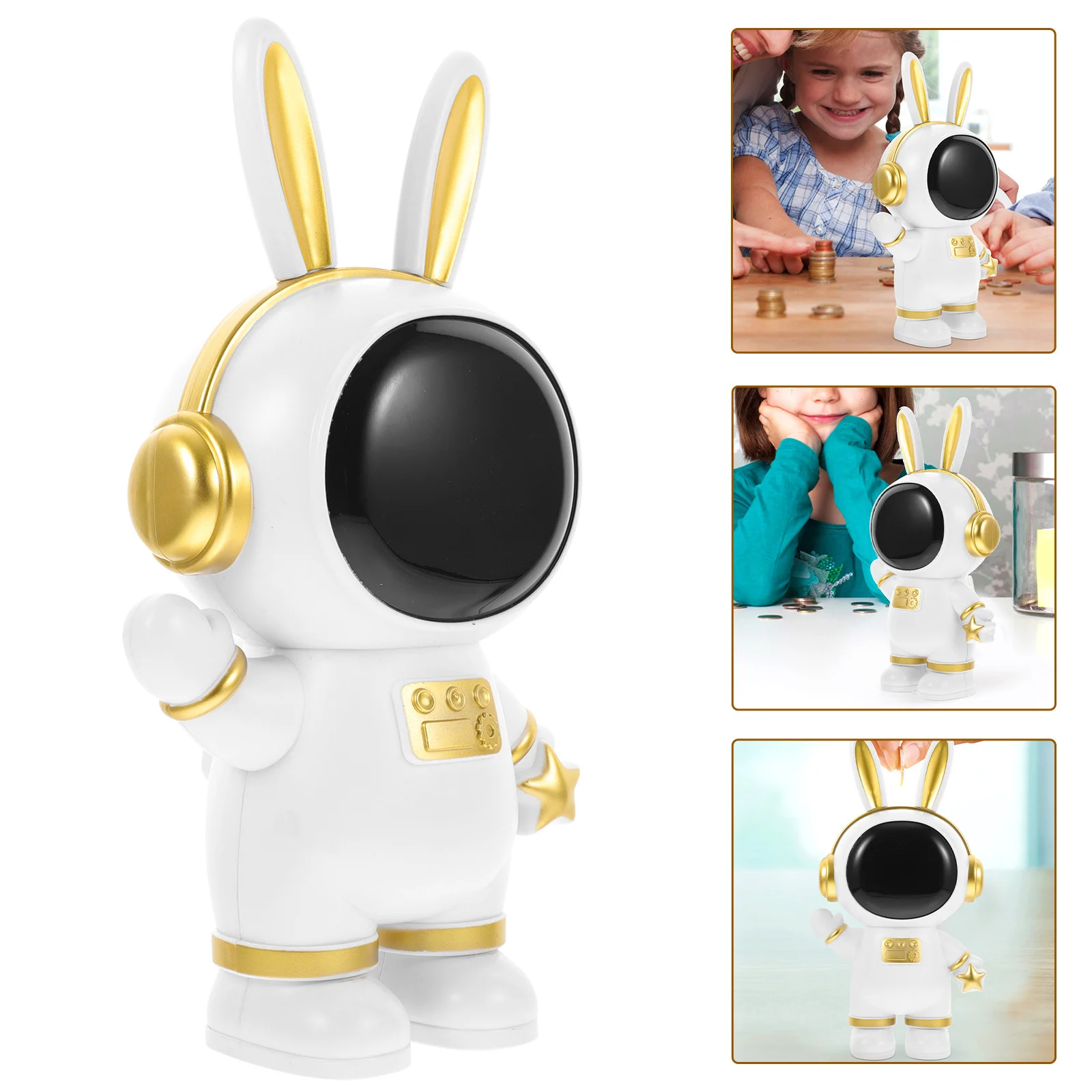 กระปุกออมสินรูปกระต่ายอวกาศ สำหรับเด็ก ใส่เหรียญ ตกแต่งโต๊ะทำงาน ของตกแต่งบ้าน ของขวัญสำหรับเด็ก