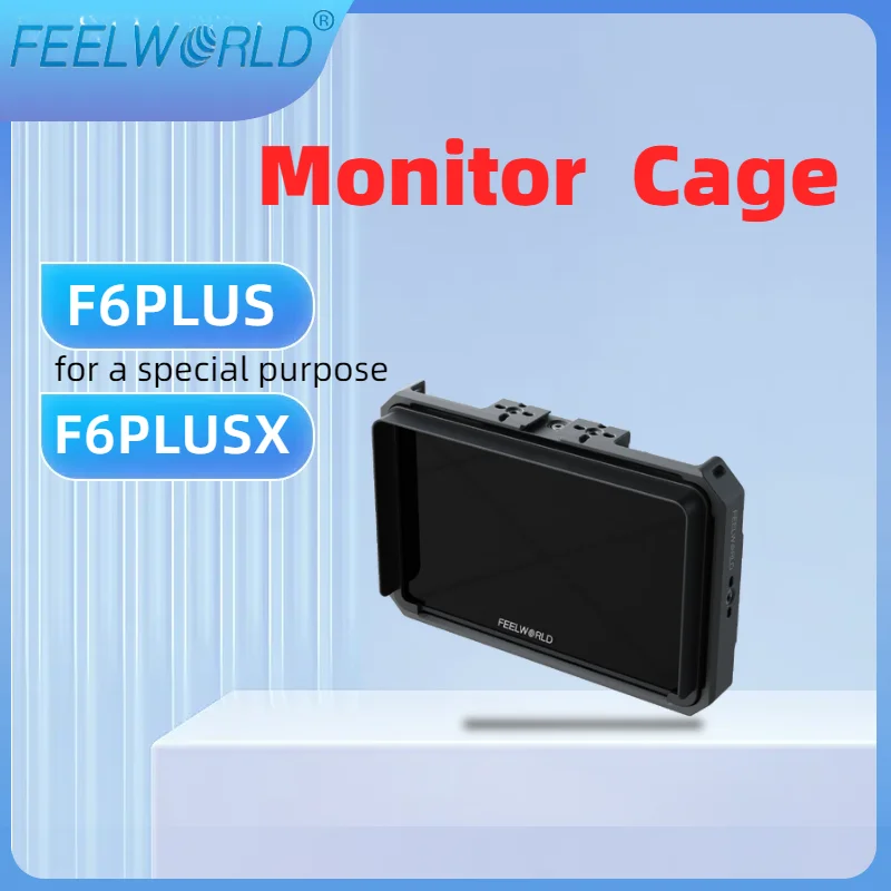 FeelWorld  Protective Case for F6PLUS/F6PLUSX Monitor with Camera Cage Bracket and Hot Shoe Mount Monitor Cage 1/4