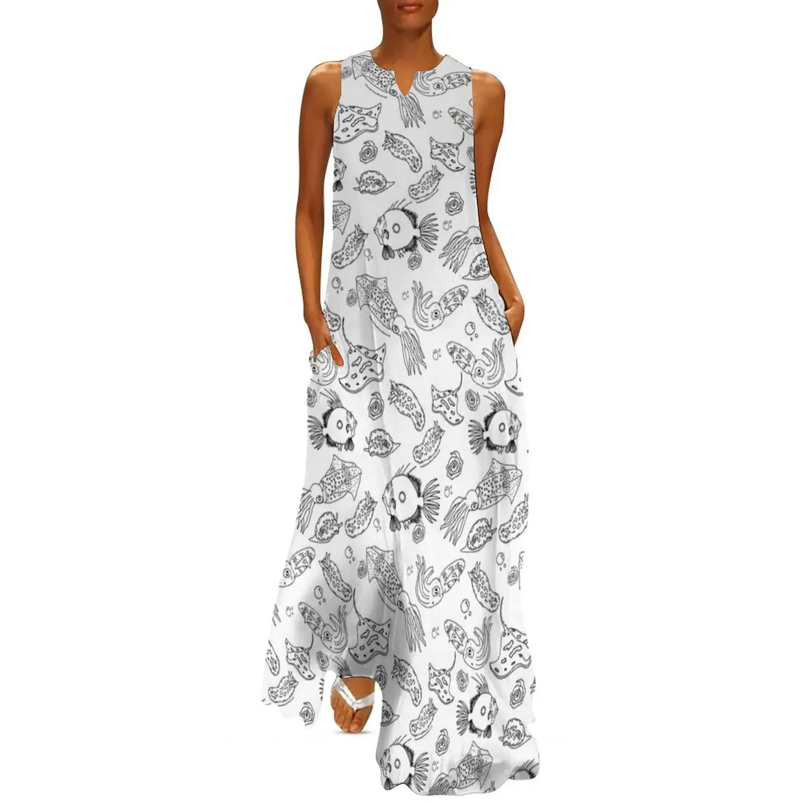

EMR - Classic Print (seamless) Long Dress Dress woman beach outfits for women dress party night