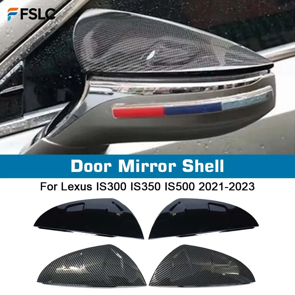 

⭐Genuine⭐ Protective Cover Door Mirror Shell For Lexus IS300 IS350 IS500 2021-2023 Carbon Fiber Black Car Rearview Accessories