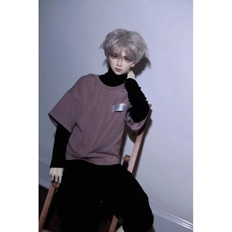 

Повседневный свободный пуловер с круглым воротником, однотонная футболка с короткими рукавами, модель для ID75 Dragon Soul 73 POPO68