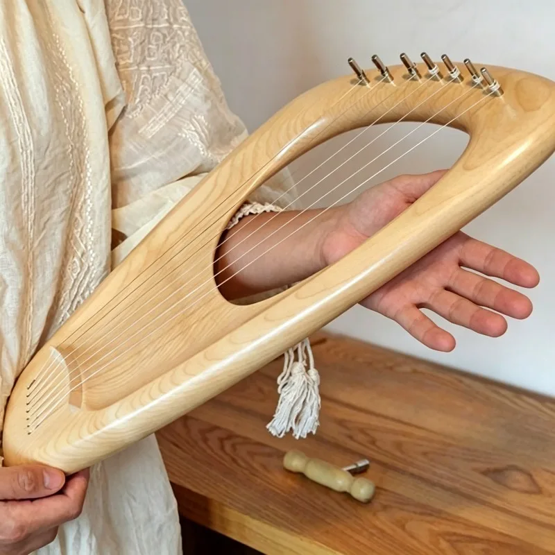 7 Strings Lyre Harp Wooden Harps Sound Healing Portable Children Lyra Harps Meditation Yoga Musical Instrument for Music Gift