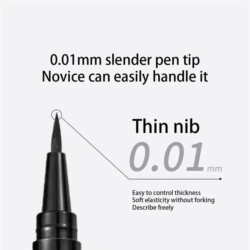 Penna eyeliner impermeabile naturale SVMY con formula ad asciugatura rapida e design resistente al sudore Strumento per il trucco degli occhi con pennino estremamente fine da 0,01 mm