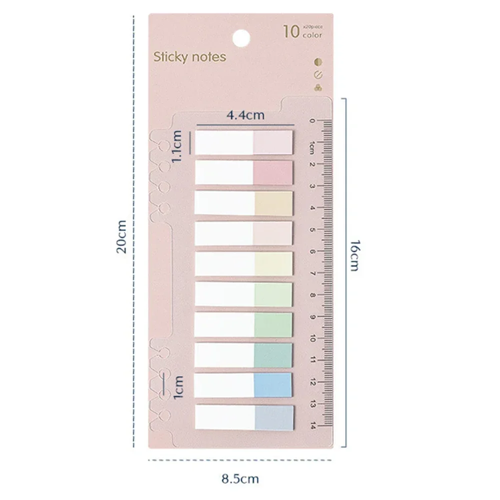 200 Sheets Transparent Sticky Notes Memo Pad Self-Adhesives Bookmark Memo Sticker School Office Stationery Supplies Marker Paper