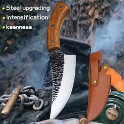 Sharp tang kitchen knife hand-forged high carbon composite steel kitchen knife meat cleaver meat cleaver Boning knife+Knife oil