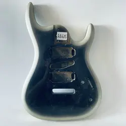 AB637 7 Strings Custom Order   Electric Guitar Body Silver Edge Black with Damags and Dirty DIY Guitar Parts Accessories