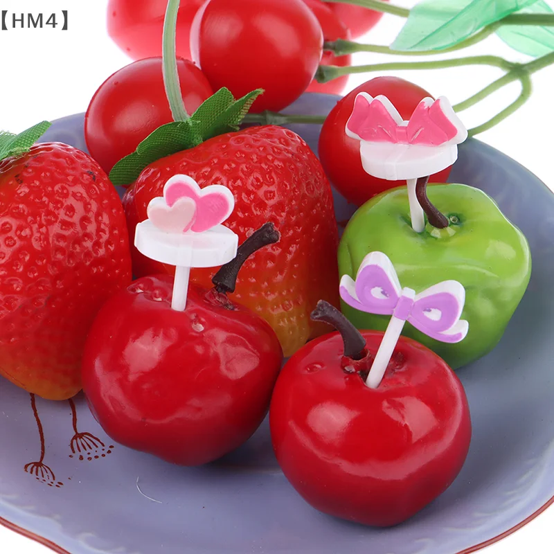 〔HM4〕8 Pcs Fruit Picks Needle Stick Toothpicks Mini Creative Fruit Cake Dessert Food Forks Lunch Box Decor Bento Accessories