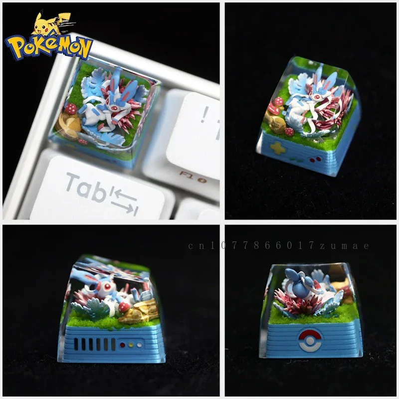 Pokemon Resin Keycaps Sylveon Anime Customized Micro Landscape Mechanical Keyboard DIY Keycaps Cute Keyboard Accessories Gifts