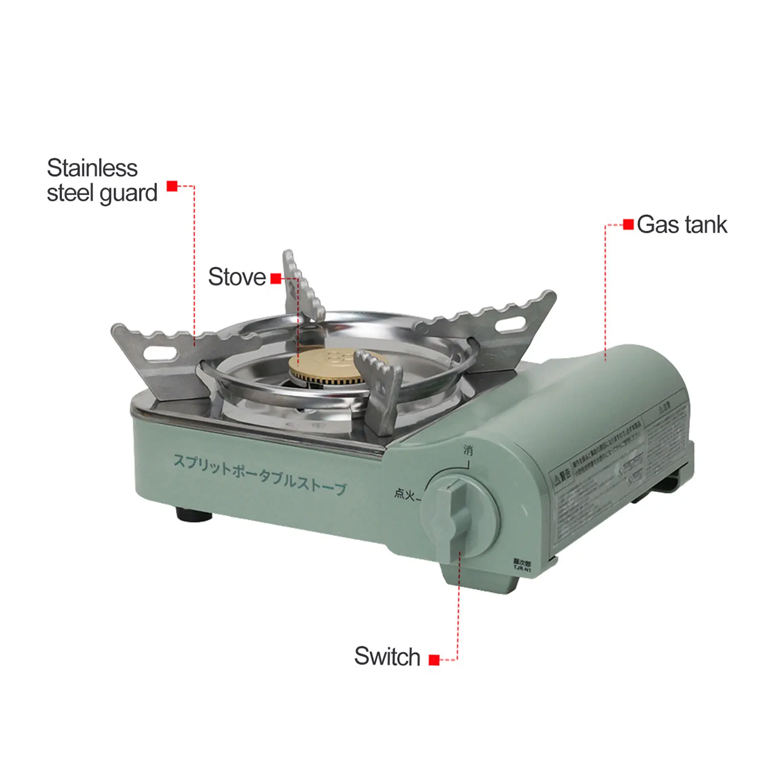 Cassette Stove Portable Stove With 2.1kw Stove For Camping And Backpacking Essentials Piezo Electric Ignition Double Wind Guard