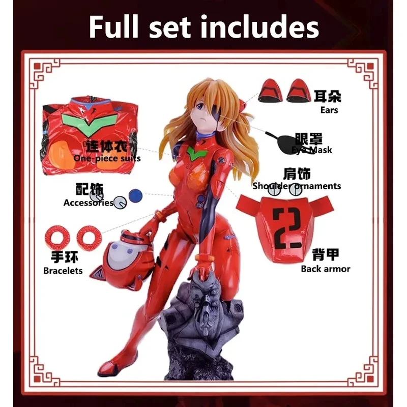 أزياء أسوكا لانغلي سوريو التأثيرية أزياء موحدة للعبة إيفا لعب الأدوار أزياء حفلات الهالوين كرنفال للنساء والفتيات mj:3