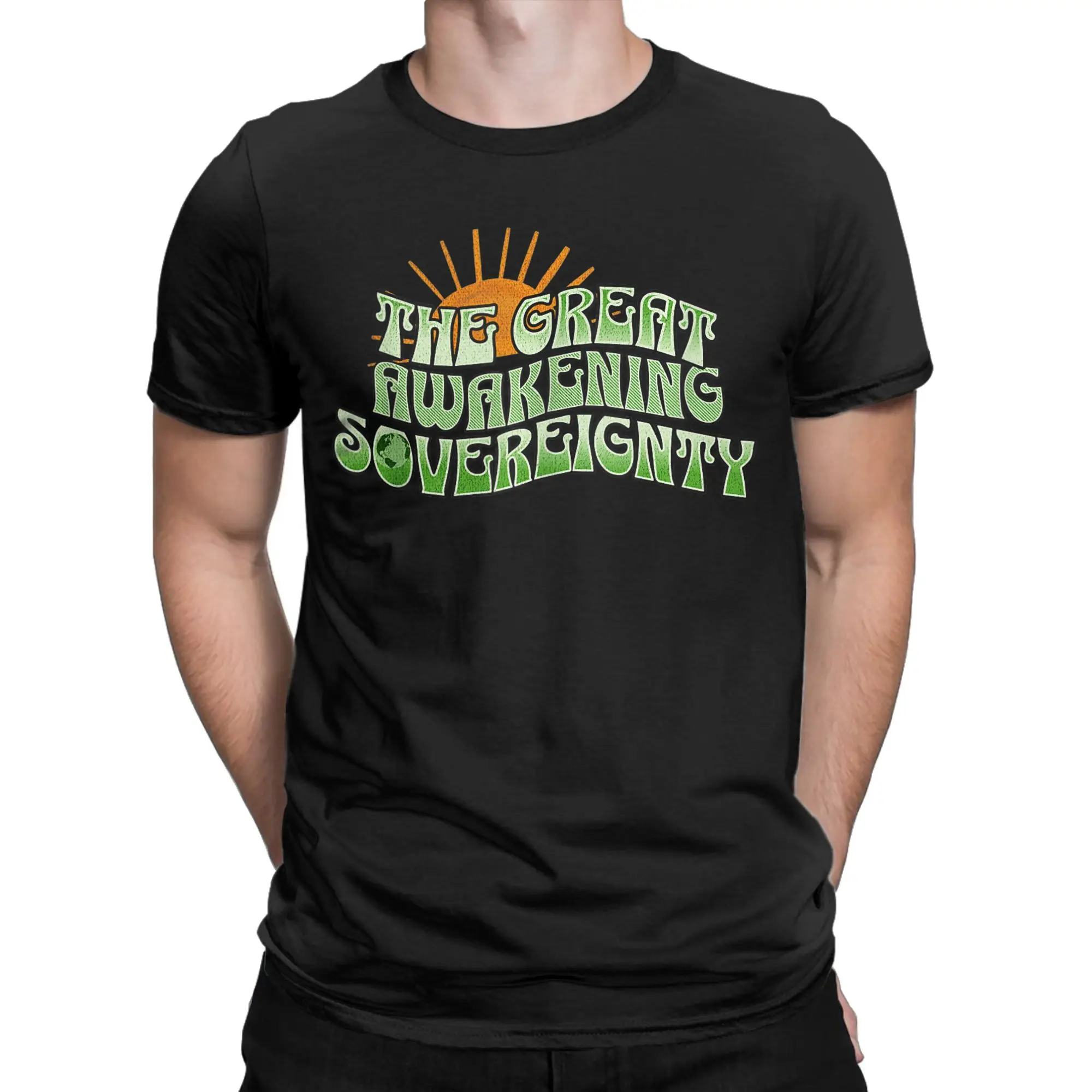 Sovereignty  The Great Awakening for global peace retro T-Shirt Summer  Awesome T Shirts Pure Cotton Harajuku Tshirt