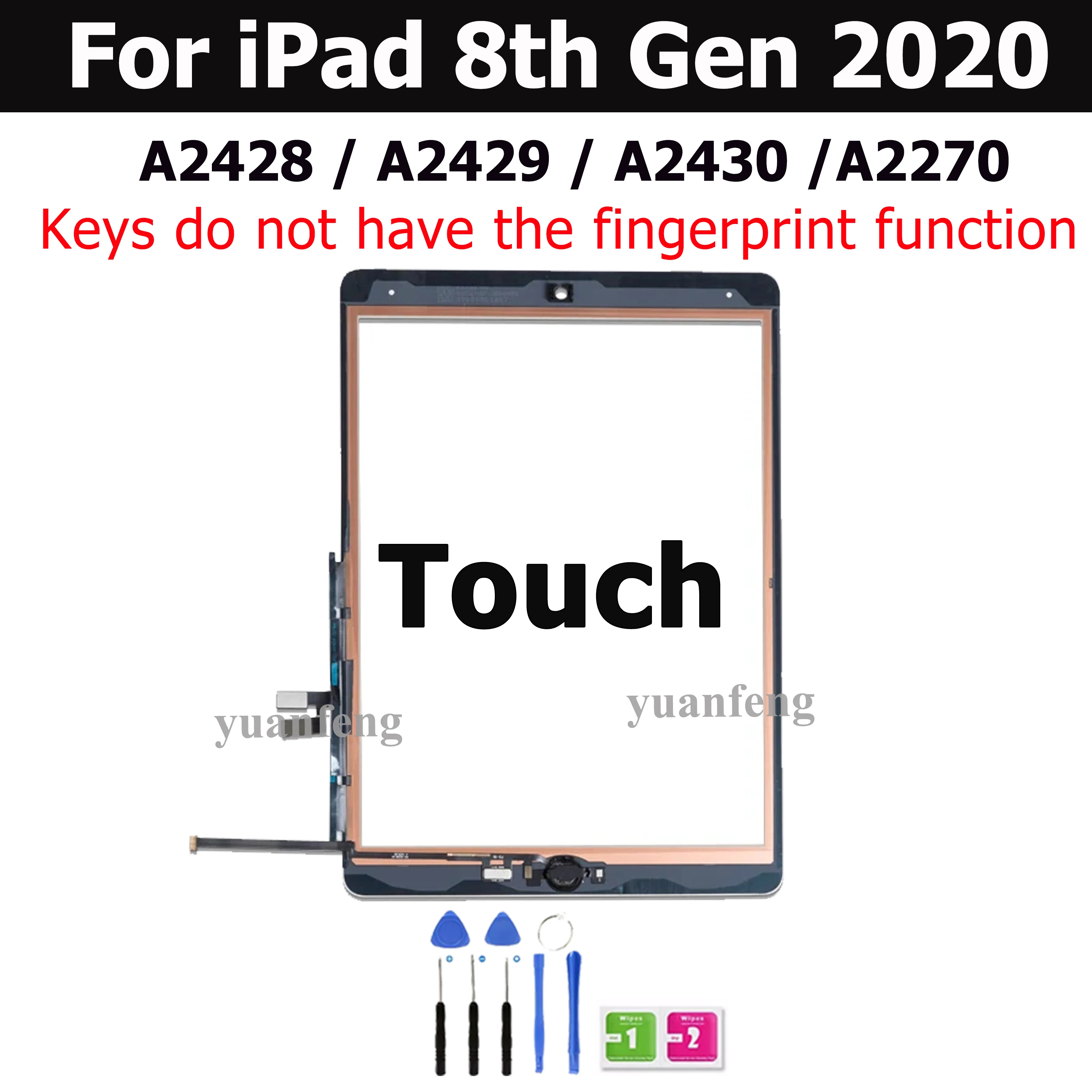 IPad 8th Gen Screen Replacement - 10.2 Inch Digitizer For A2428 A2429 A2430 Models