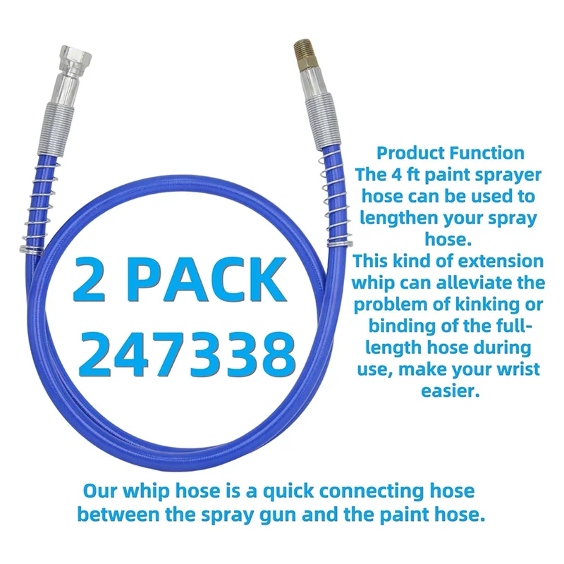 

【Clearance Sale】247338 Airless Whip Hose,4Ft 3/16" Flexible Paint Sprayers Hose Replacement Whip For Magnum Sprayers 247338